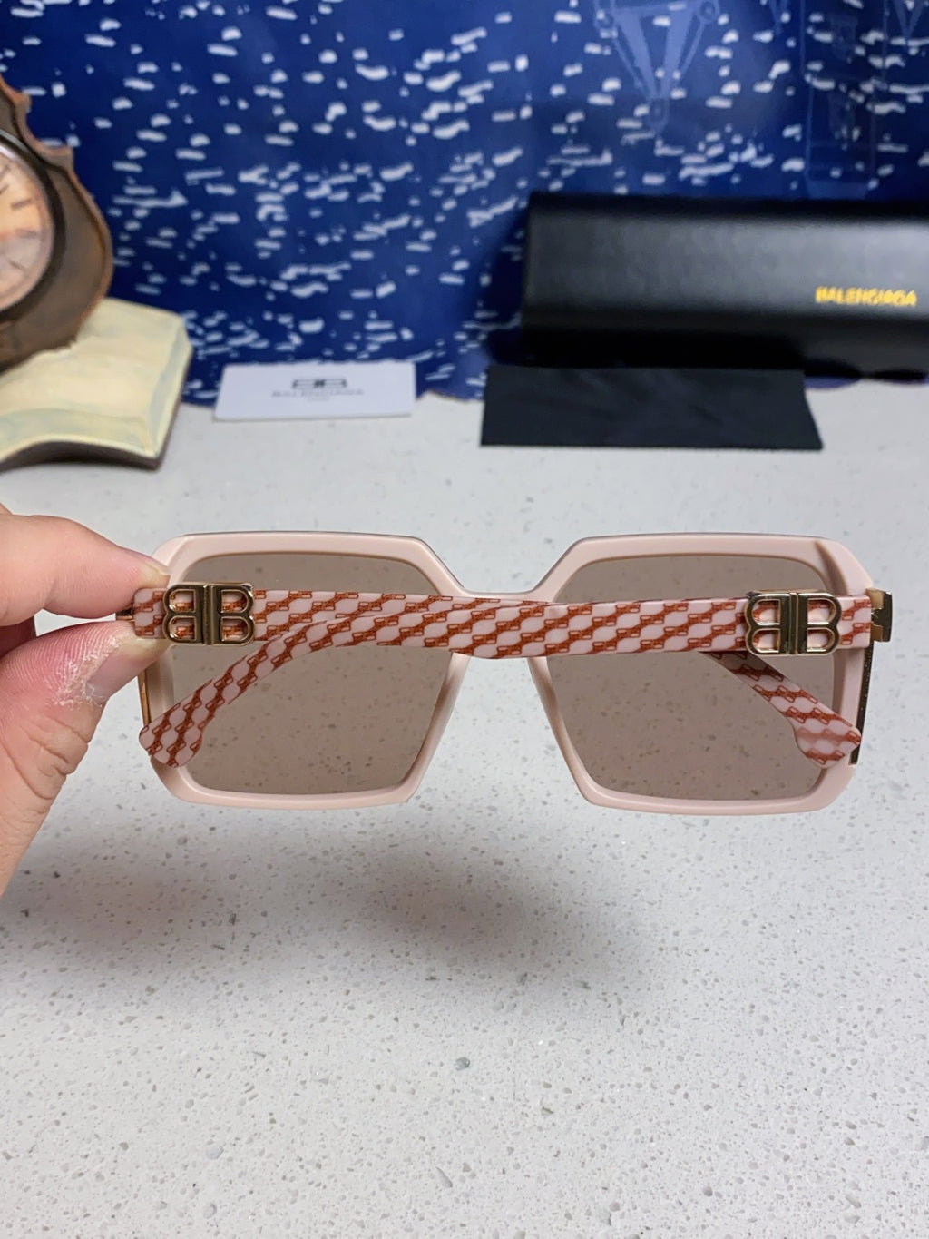 Balenciaga Square Red Lens Sunglasses for Men & Women - 416112 - detail image 5