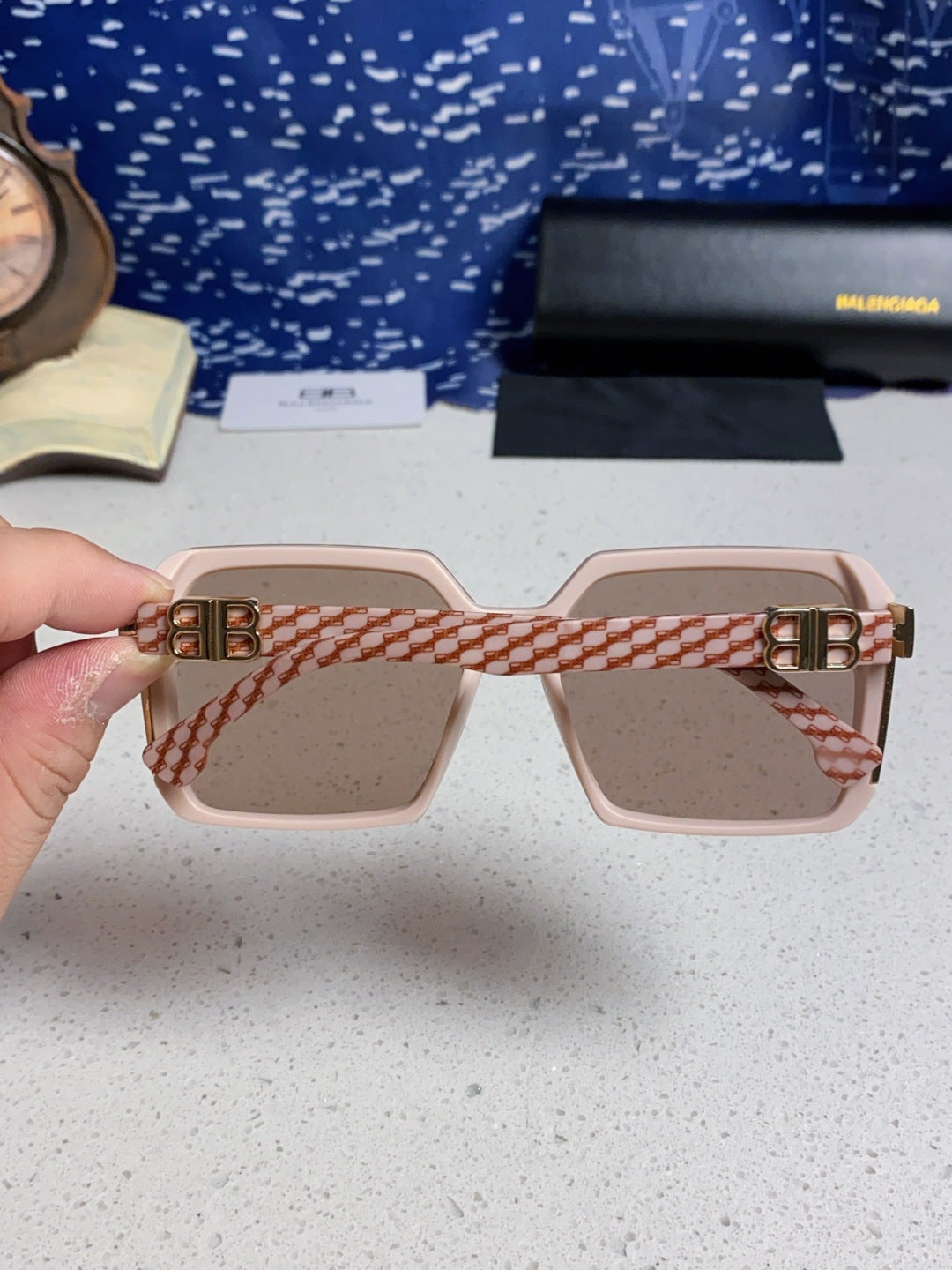 Balenciaga Square Red Lens Sunglasses for Men & Women - 416112 - detail image 5
