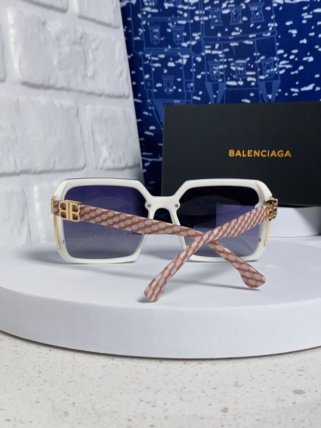 Balenciaga Square Blue Lens Sunglasses for Men & Women - 416114 - detail image 3