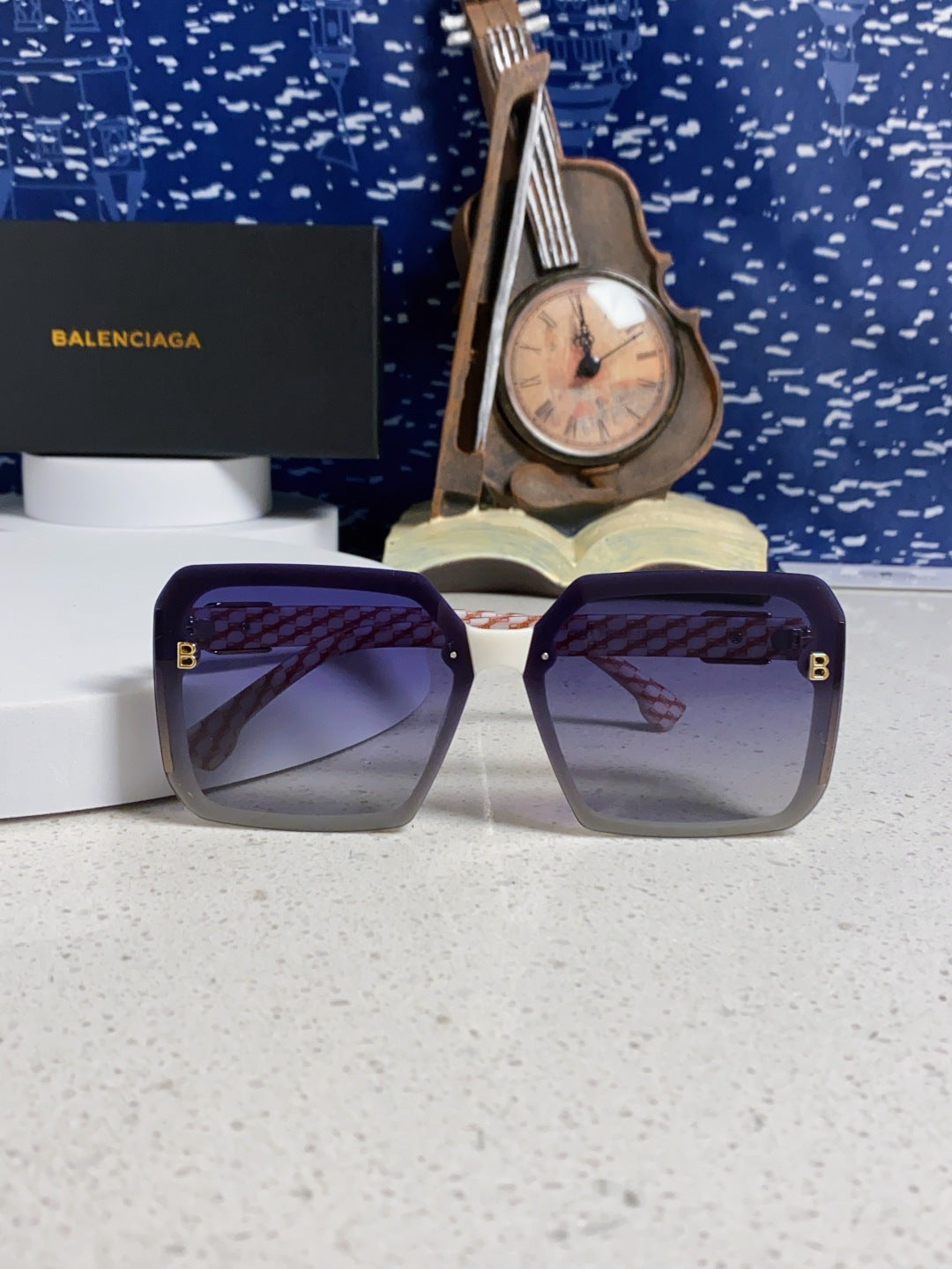 Balenciaga Square Blue Lens Sunglasses for Men & Women - 158573 - detail image 8