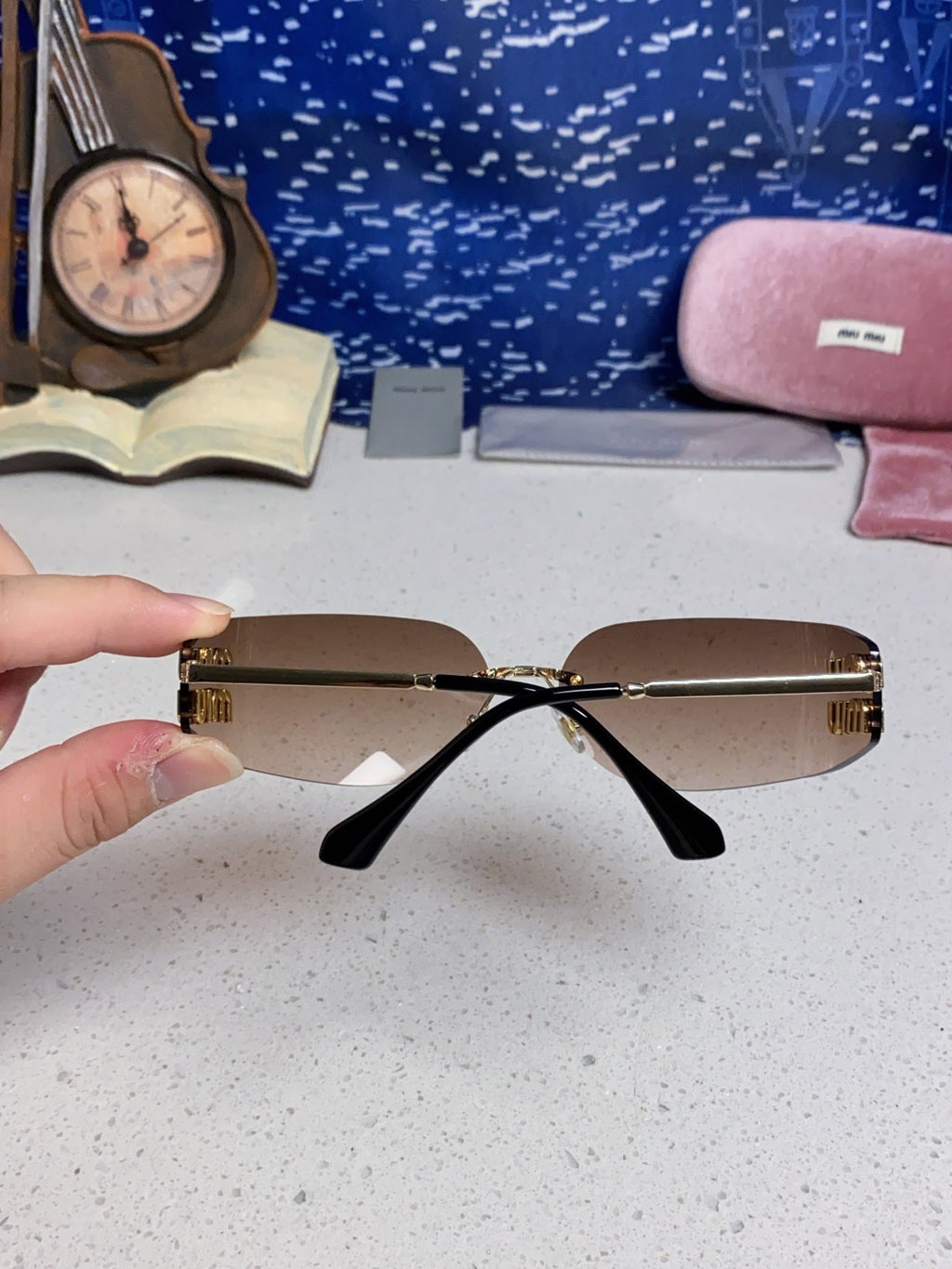 Miu Miu A51S Fashion Black Lens Sunglasses for Men & Women - detail image 5