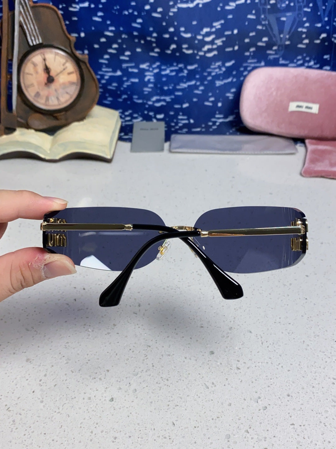 Miu Miu A51S Fashion Blue Lens Sunglasses for Men & Women - detail image 5