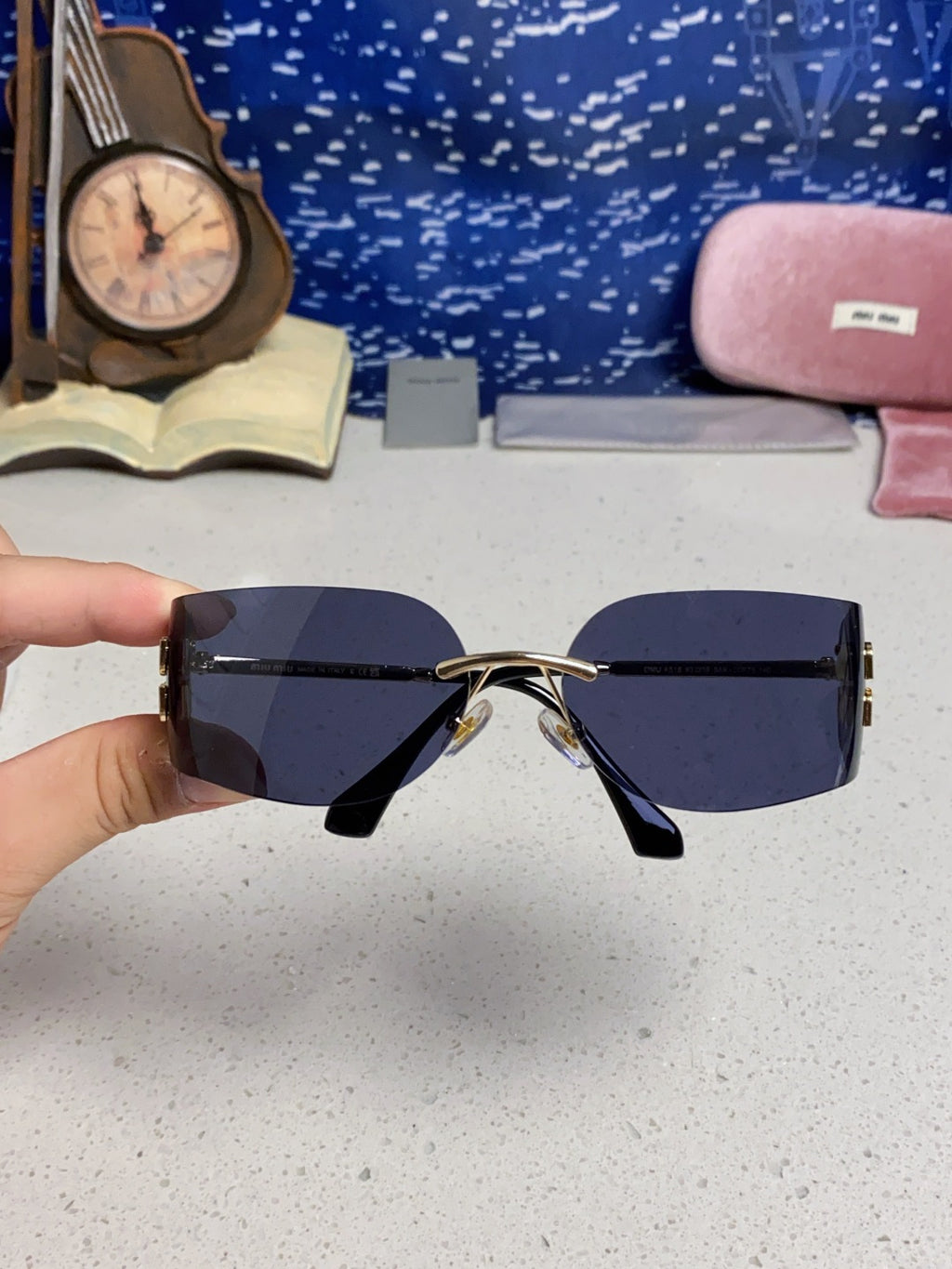 Miu Miu A51S Fashion Blue Lens Sunglasses for Men & Women - detail image 4