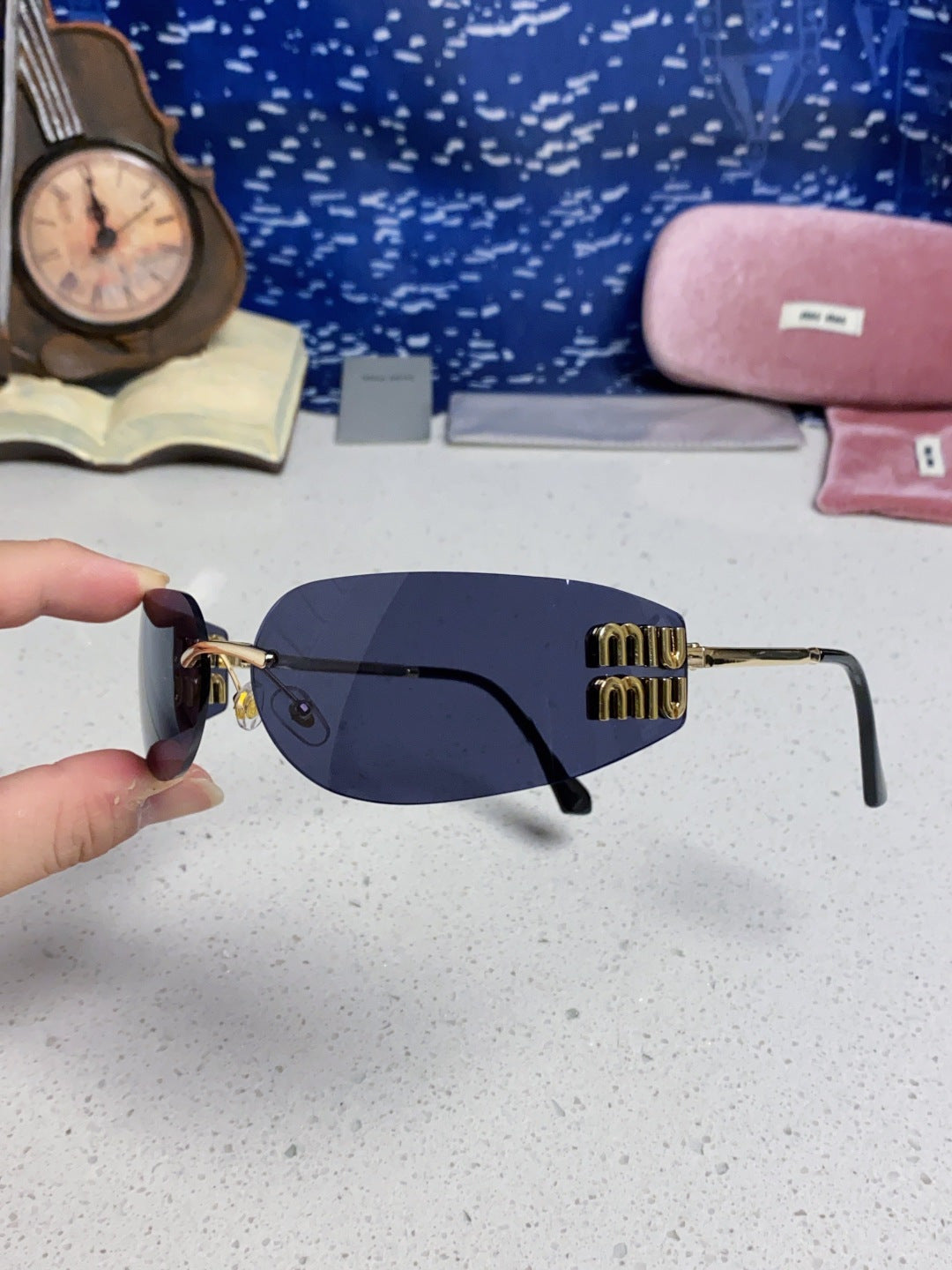 Miu Miu A51S Fashion Blue Lens Sunglasses for Men & Women - detail image 6