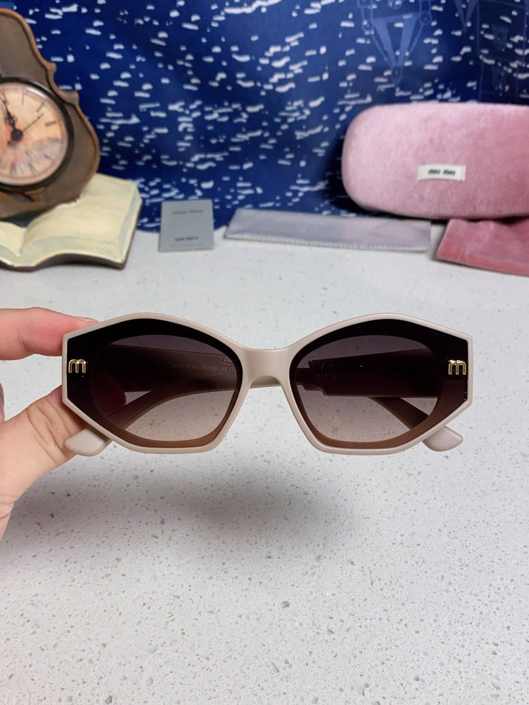 Miu Miu Cat-Eye Silver Lens Sunglasses for Women - detail image 4