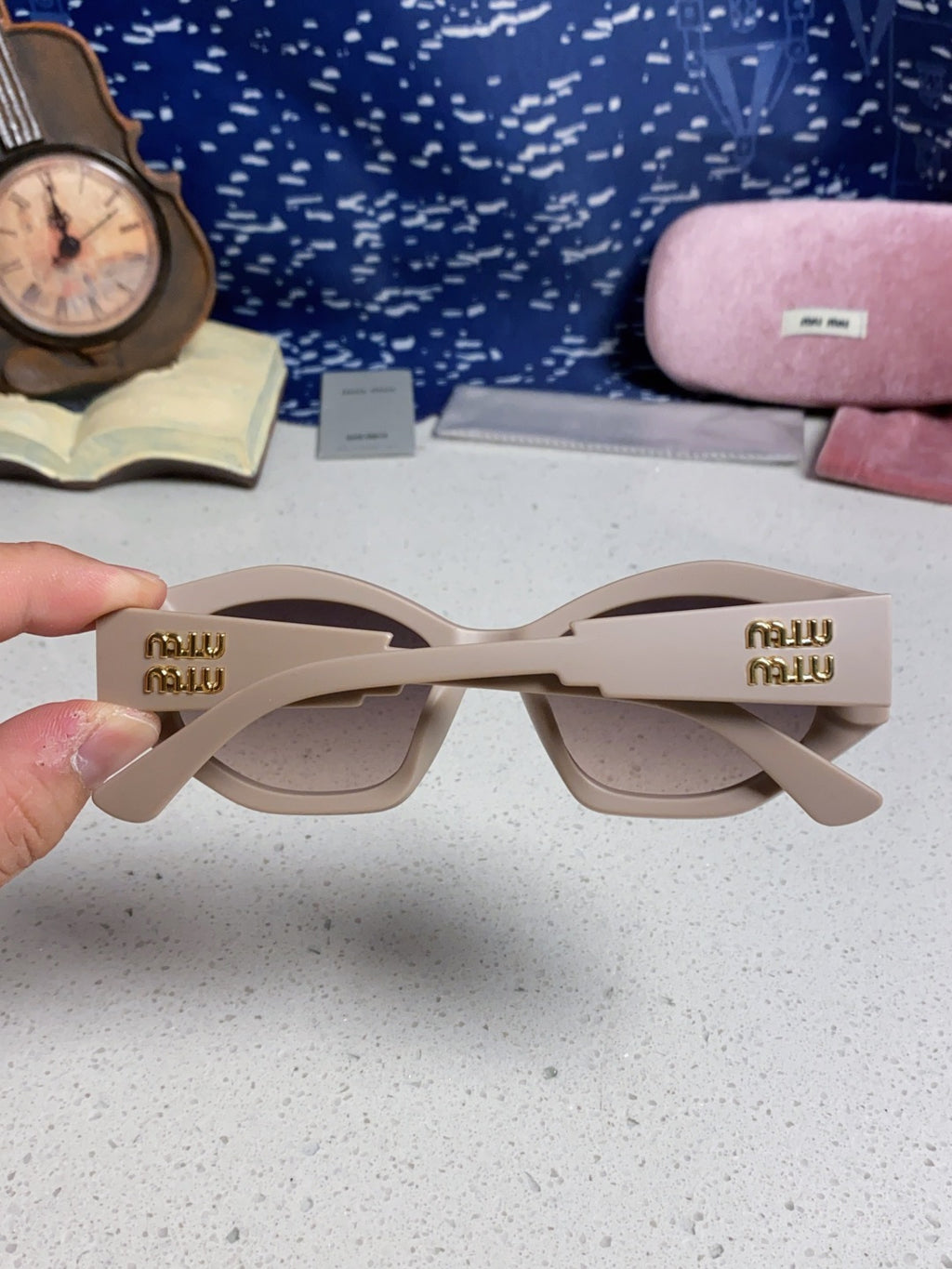 Miu Miu Cat-Eye Silver Lens Sunglasses for Women - detail image 5
