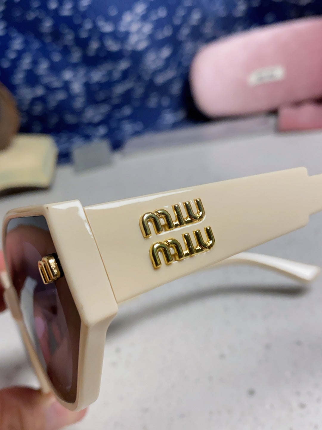 Miu Miu Cat-Eye Blue Lens Sunglasses for Women - 487571 - detail image 7