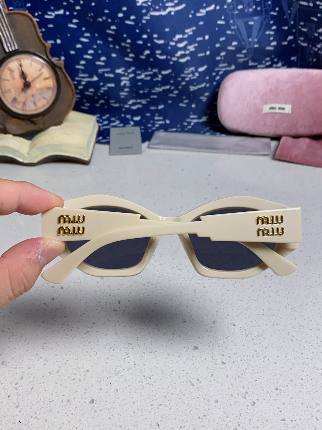 Miu Miu Cat-Eye Blue Lens Sunglasses for Women - 487571 - detail image 5