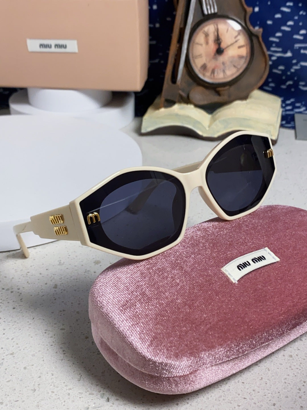 Miu Miu Cat-Eye Blue Lens Sunglasses for Women - 487571 - detail image 10