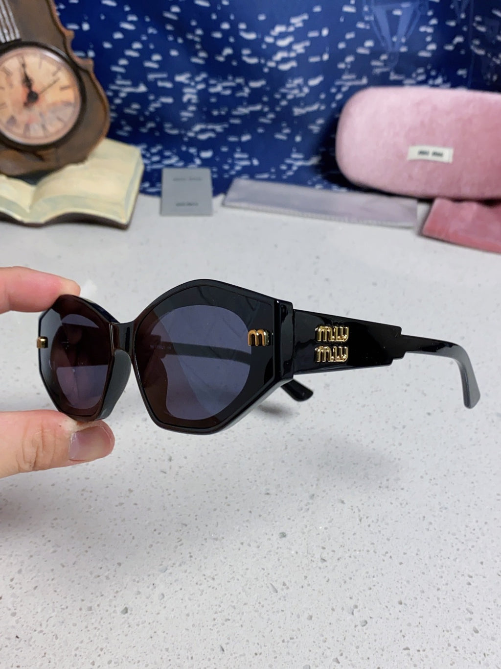 Miu Miu Cat-Eye Blue Lens Sunglasses for Women - detail image 6