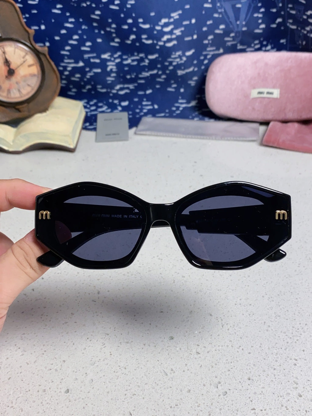 Miu Miu Cat-Eye Blue Lens Sunglasses for Women - detail image 4