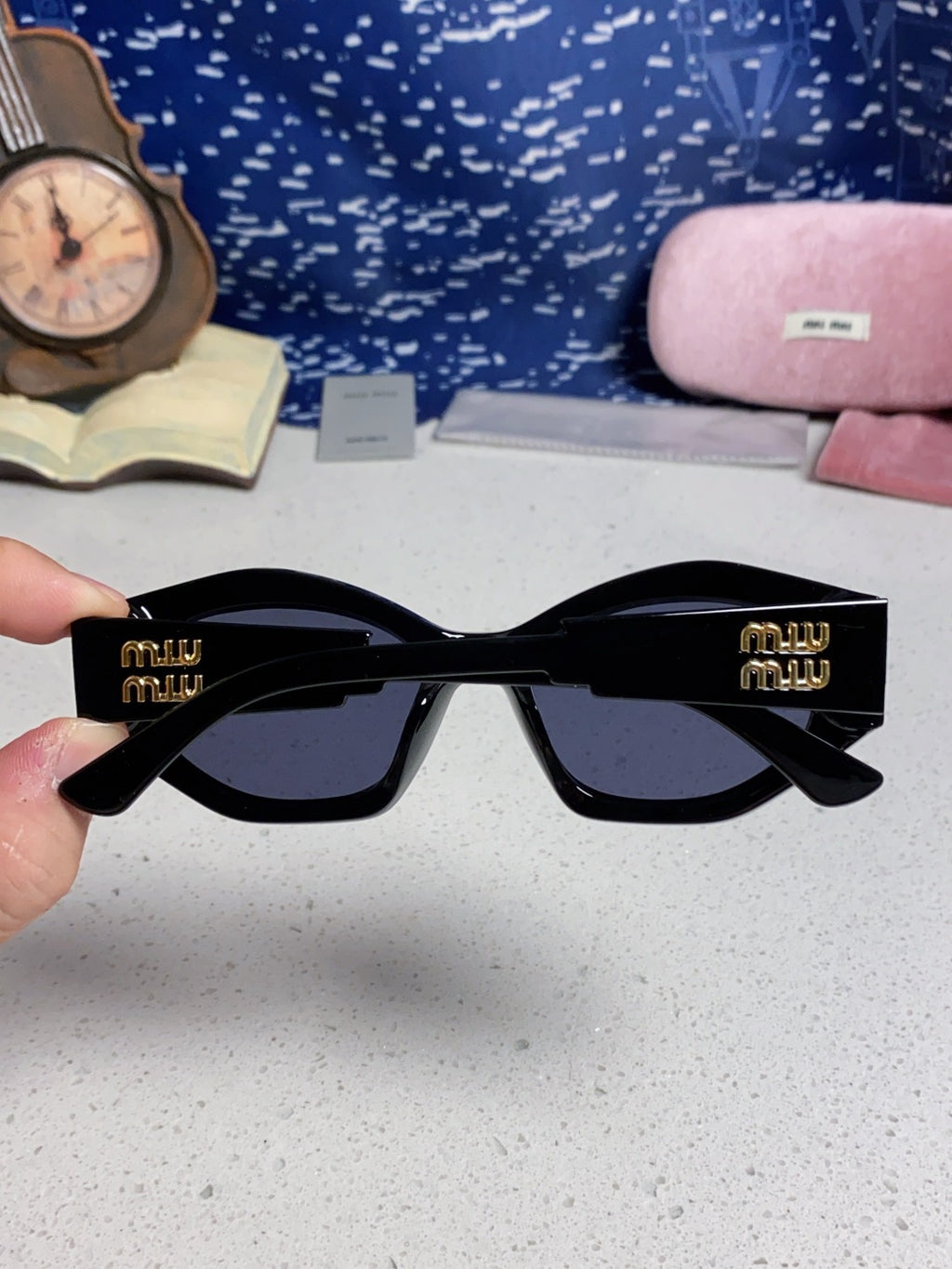 Miu Miu Cat-Eye Blue Lens Sunglasses for Women - detail image 5