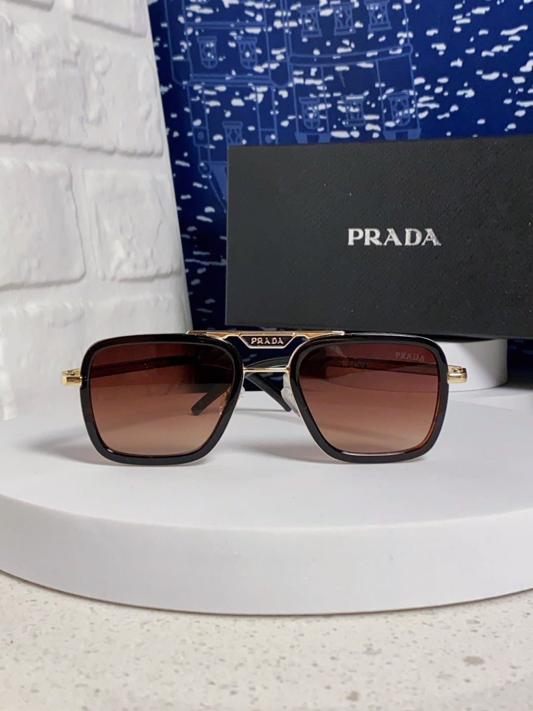Prada Metal Square Red Lens Sunglasses for Men & Women - 358405 - detail image 2
