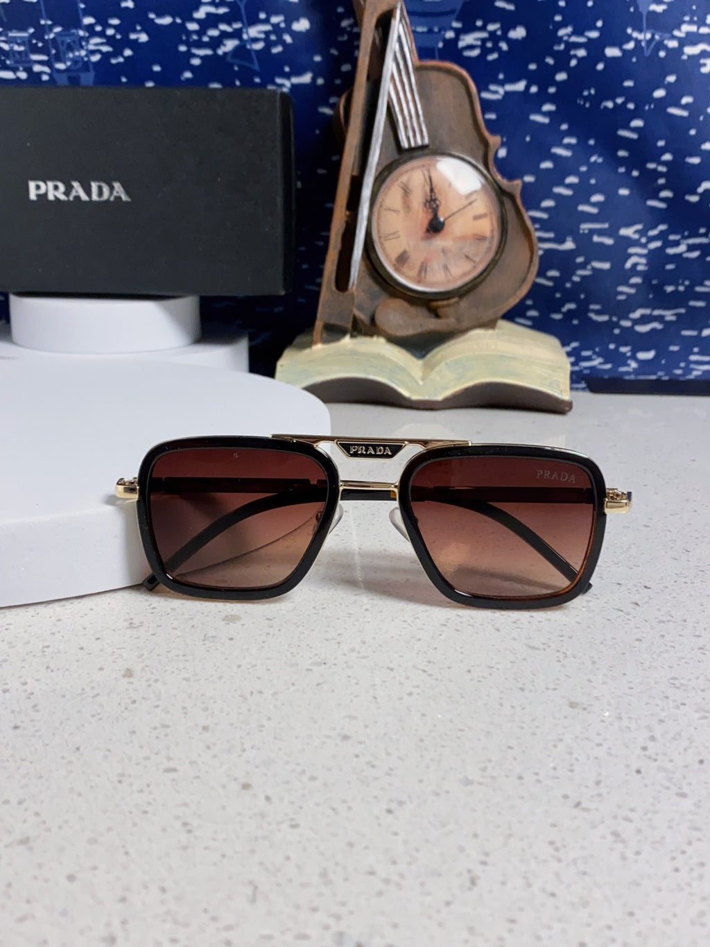 Prada Metal Square Red Lens Sunglasses for Men & Women - 358405 - detail image 9