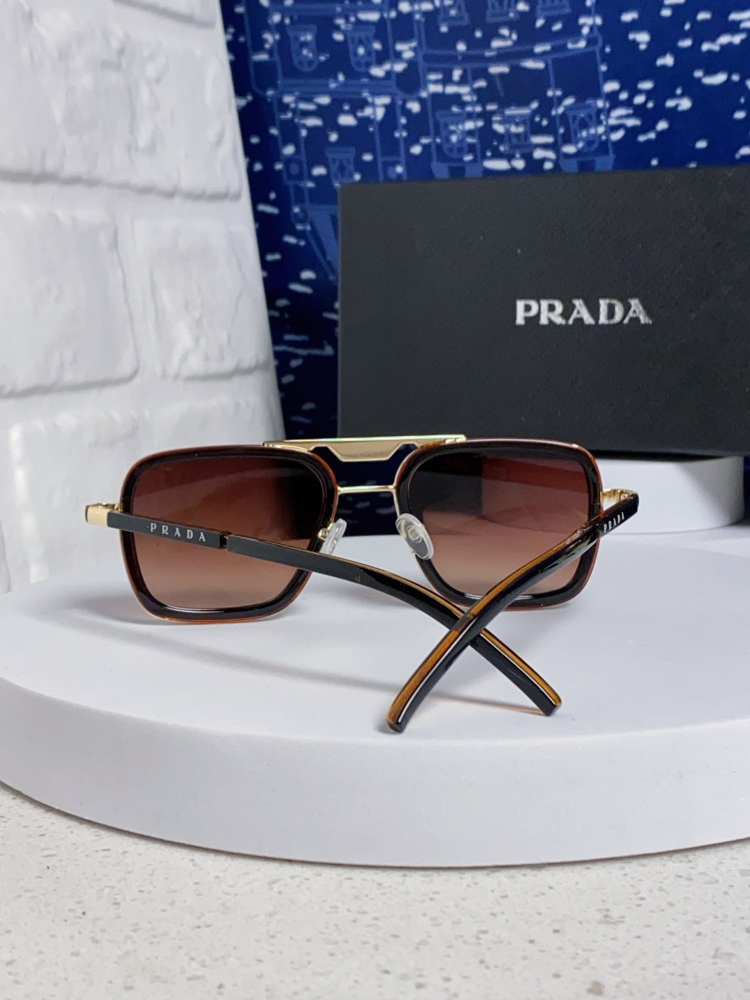 Prada Metal Square Red Lens Sunglasses for Men & Women - 358405 - detail image 3