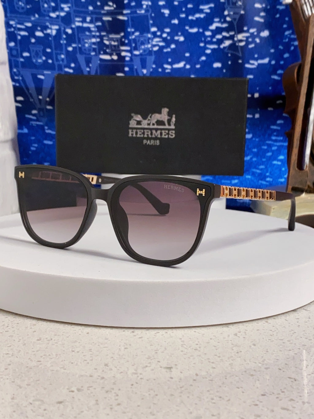 Hermès Fashion Silver Lens Sunglasses for Women