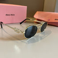 Miu Miu Metal Fashion Brown Lens Sunglasses for Men & Women - 449676