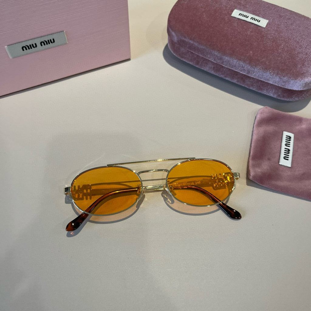 Miu Miu Metal Fashion Orange Lens Sunglasses for Men & Women - 382976 - detail image 4