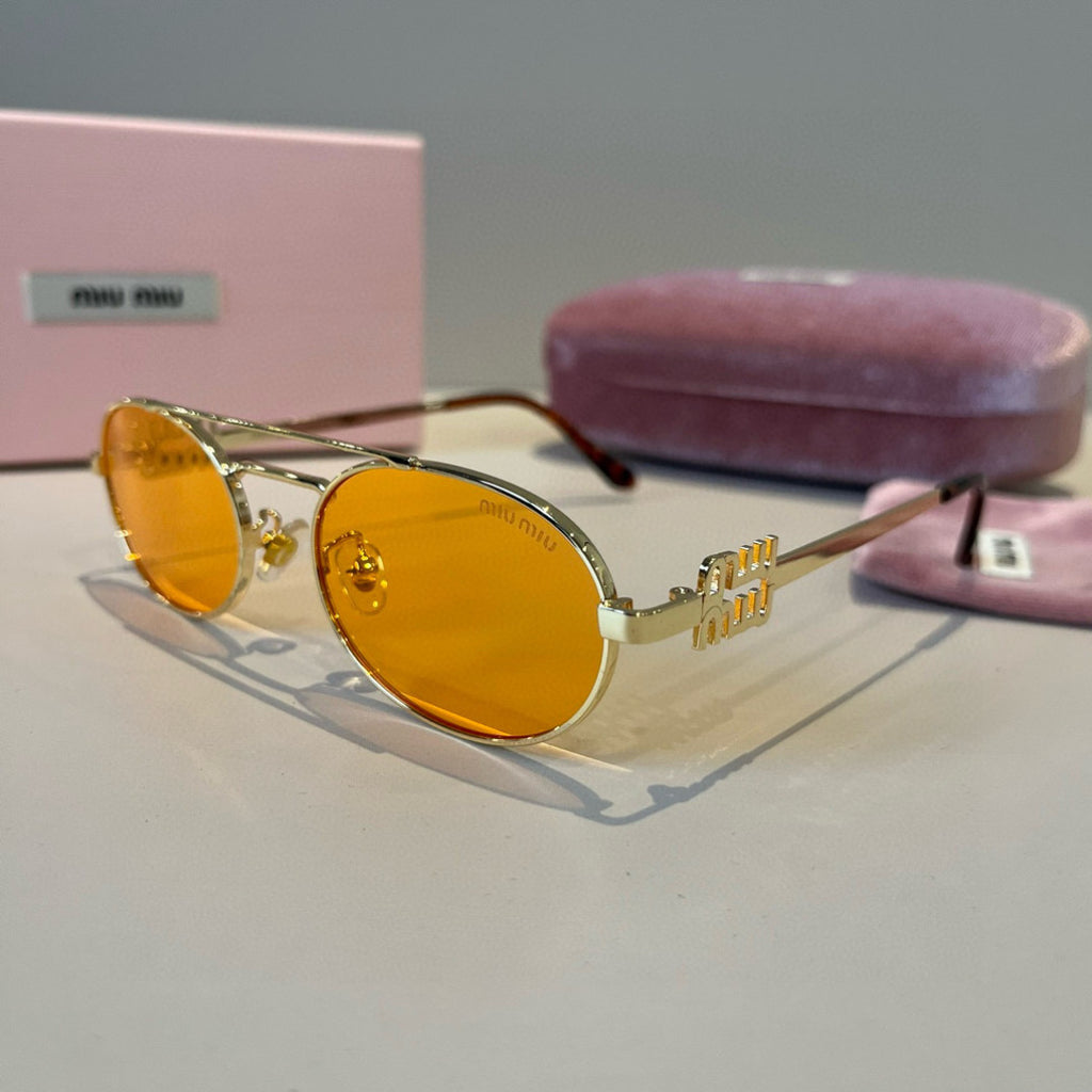 Miu Miu Metal Fashion Orange Lens Sunglasses for Men & Women - 382976 - detail image 3