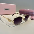 Miu Miu Metal Fashion Brown Lens Sunglasses for Men & Women - 382977