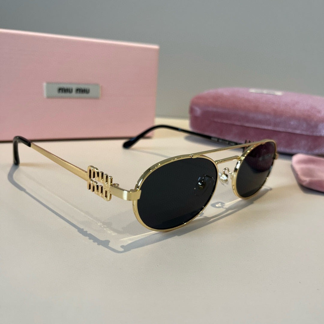 Miu Miu Metal Fashion Red Lens Sunglasses for Men & Women - 382978