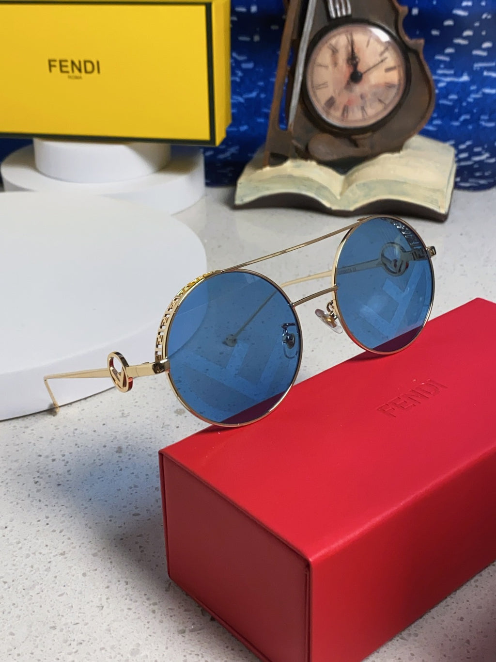 Fendi Round Blue Lens Sunglasses for Men & Women - detail image 9