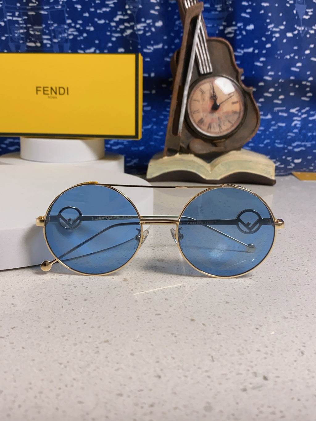 Fendi Round Blue Lens Sunglasses for Men & Women - detail image 8