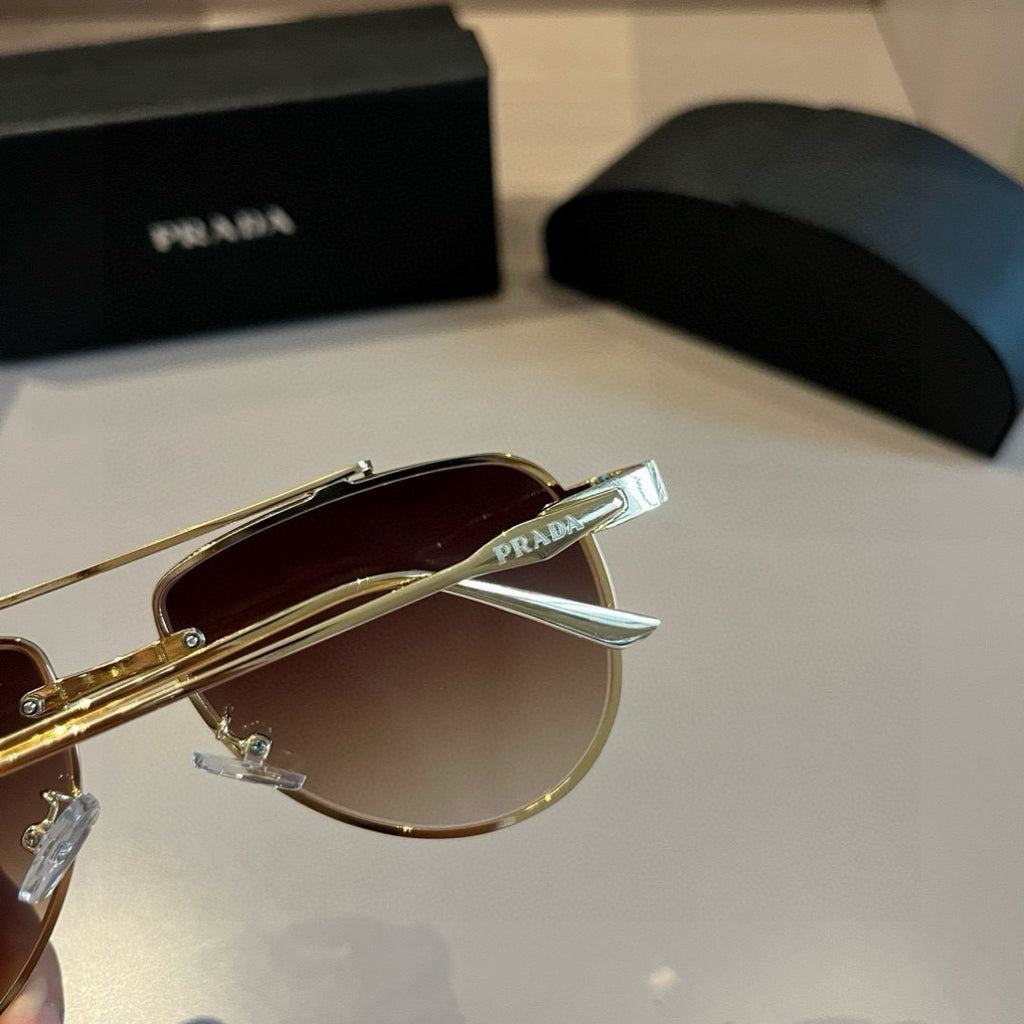 Prada Polarized Fashion Gold Lens Sunglasses for Men - 372120 - detail image 6