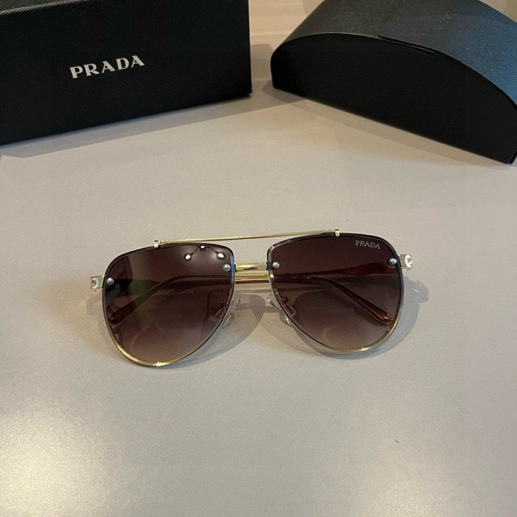 Prada Polarized Fashion Gold Lens Sunglasses for Men - 372120 - detail image 8