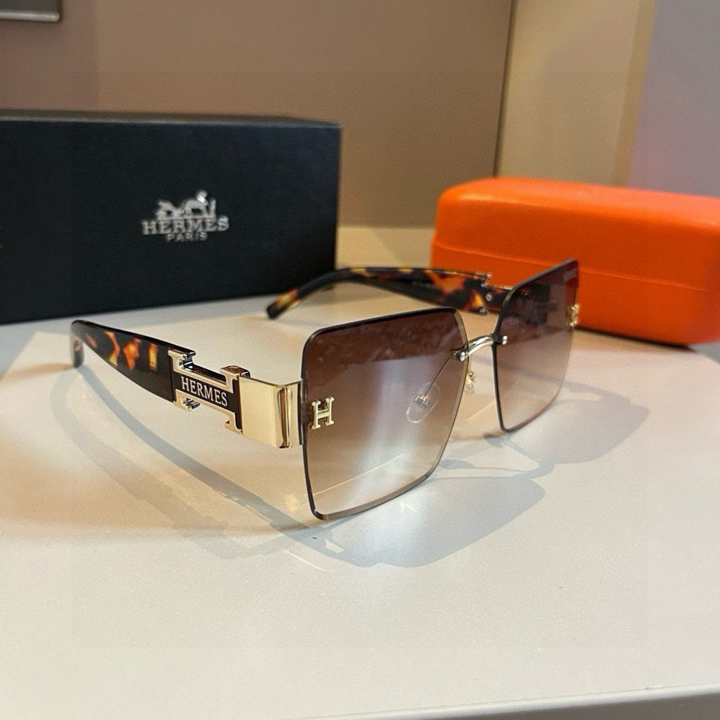 Hermès Oversized Gold Lens Sunglasses for Women