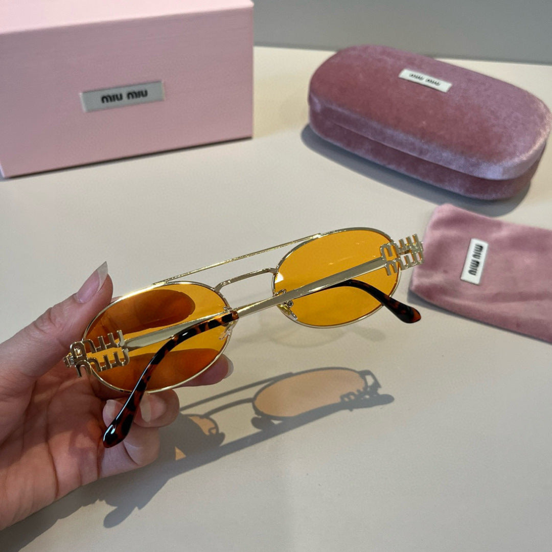 Miu Miu Metal Fashion Orange Lens Sunglasses for Men & Women - detail image 6