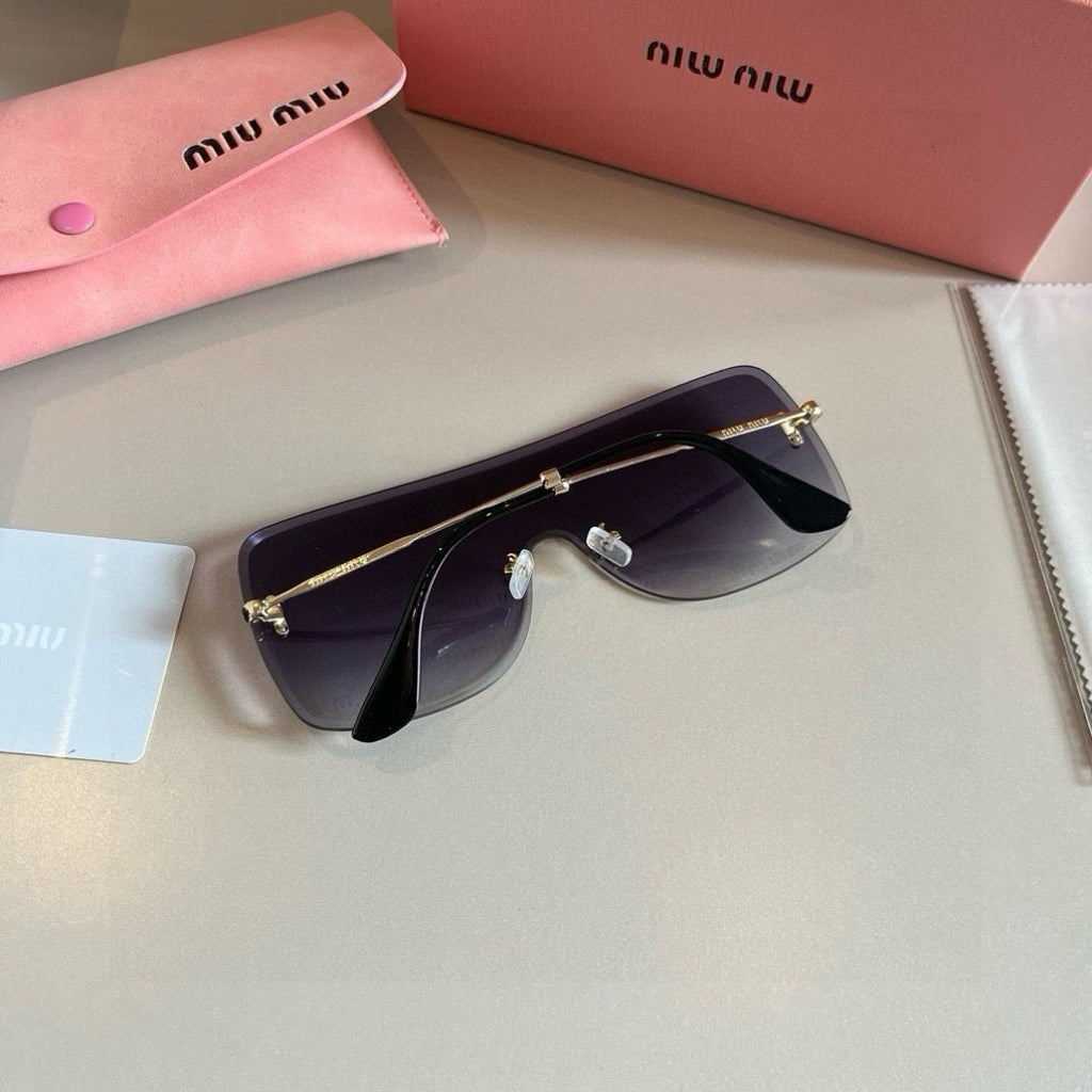 Miu Miu Lightweight Rimless Silver Lens Sunglasses for Women - 449751 - detail image 3
