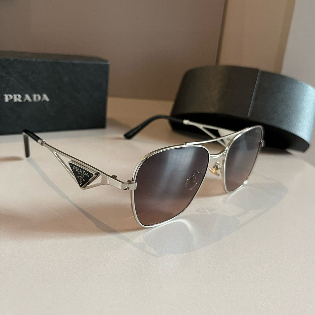 Prada Polarized Fashion Silver Lens Sunglasses for Men - 998133
