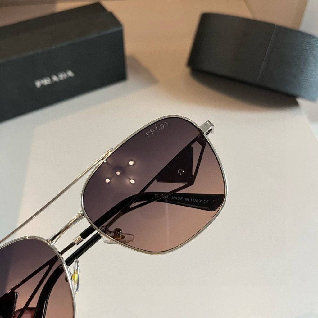 Prada Polarized Fashion Silver Lens Sunglasses for Men - 998133 - detail image 6