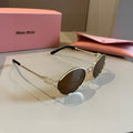 Miu Miu Metal Fashion Brown Lens Sunglasses for Men & Women - 449720