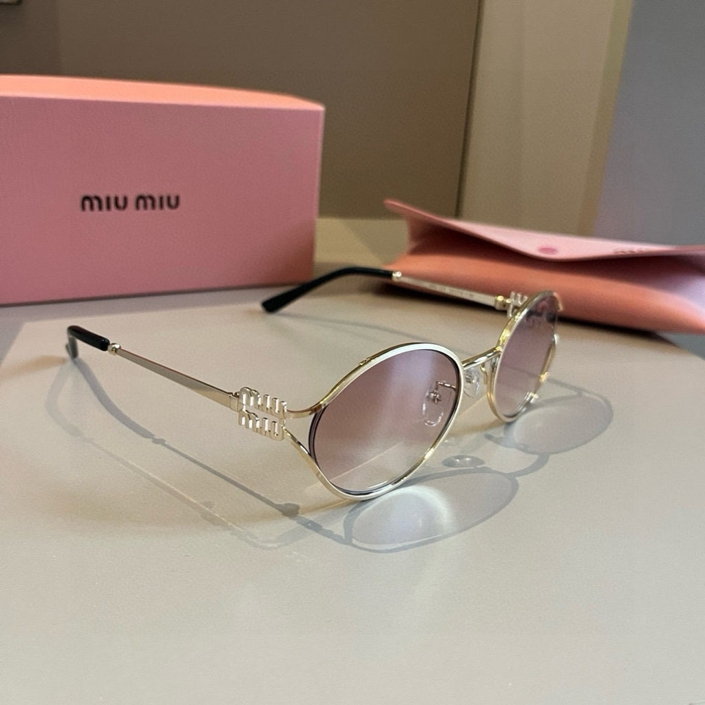 Miu Miu Metal Fashion Silver Lens Sunglasses for Men & Women - 449722