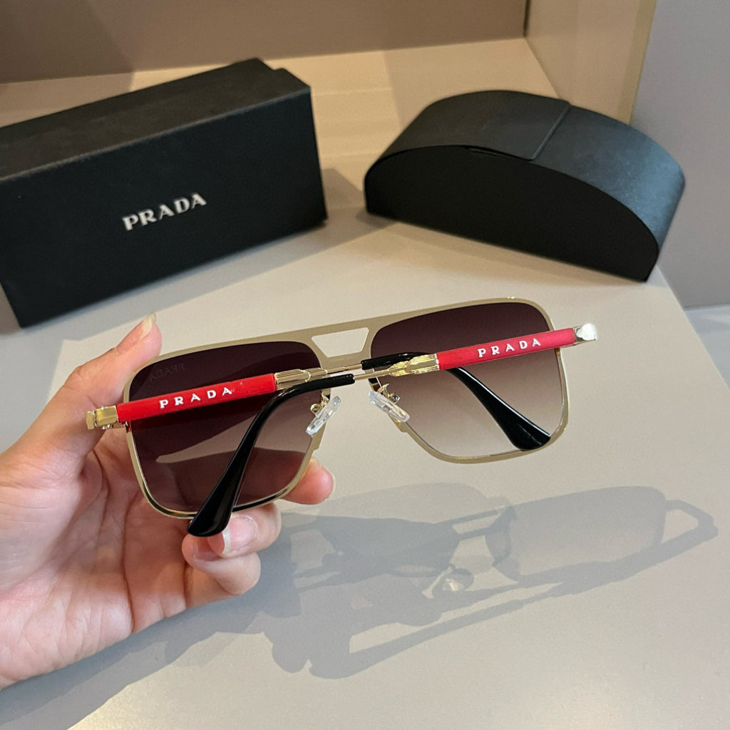 Prada Polarized Fashion Gold Lens Sunglasses for Men - 998128 - detail image 7