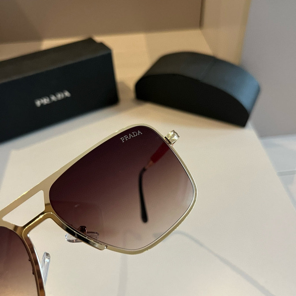 Prada Polarized Fashion Gold Lens Sunglasses for Men - 998128 - detail image 5