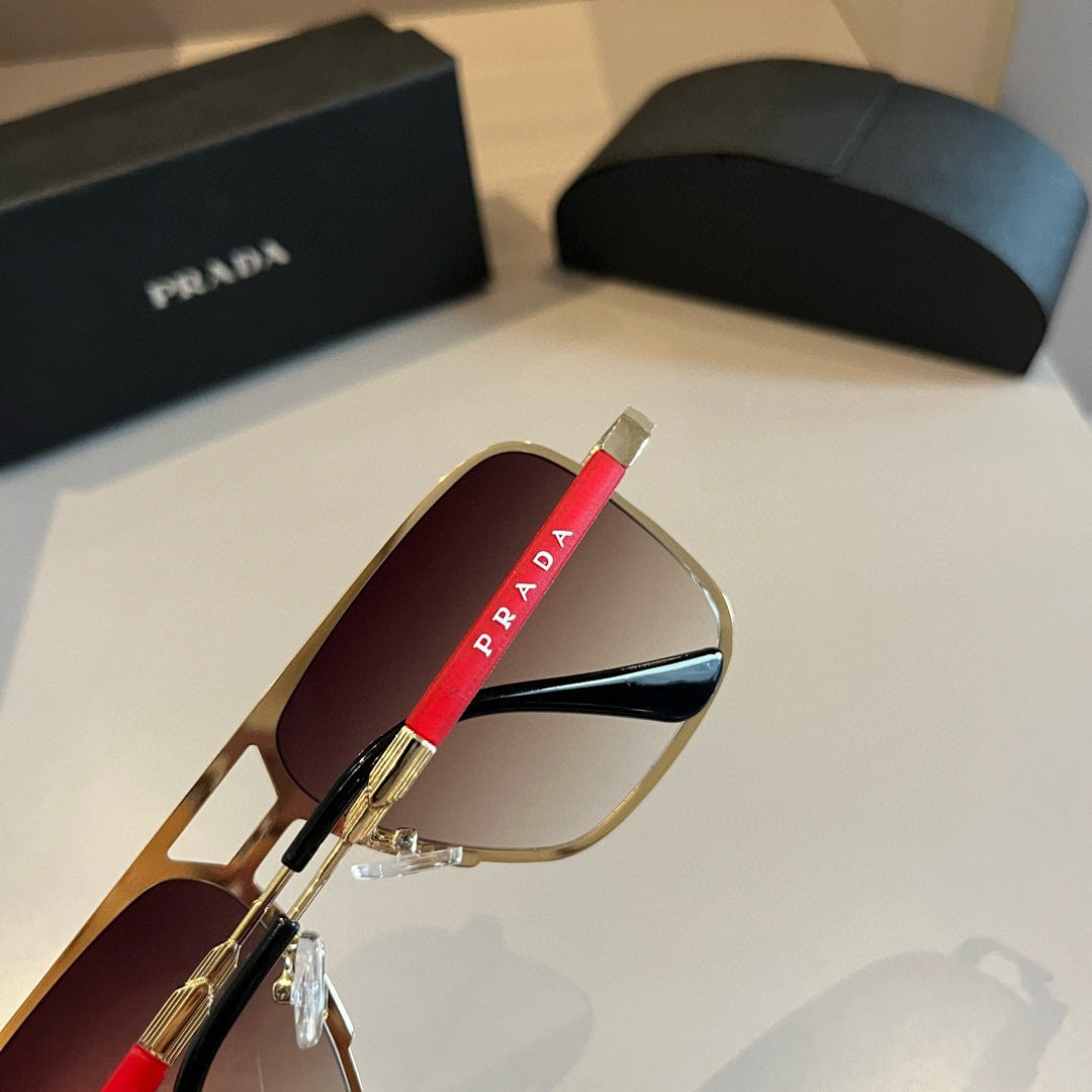 Prada Polarized Fashion Gold Lens Sunglasses for Men - 998128 - detail image 6