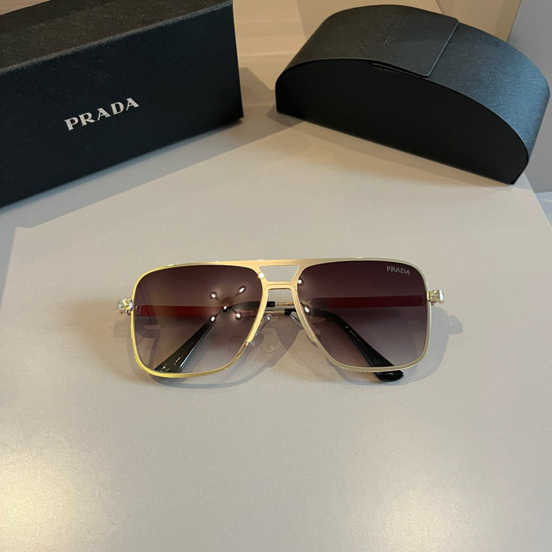Prada Polarized Fashion Gold Lens Sunglasses for Men - 998128 - detail image 2