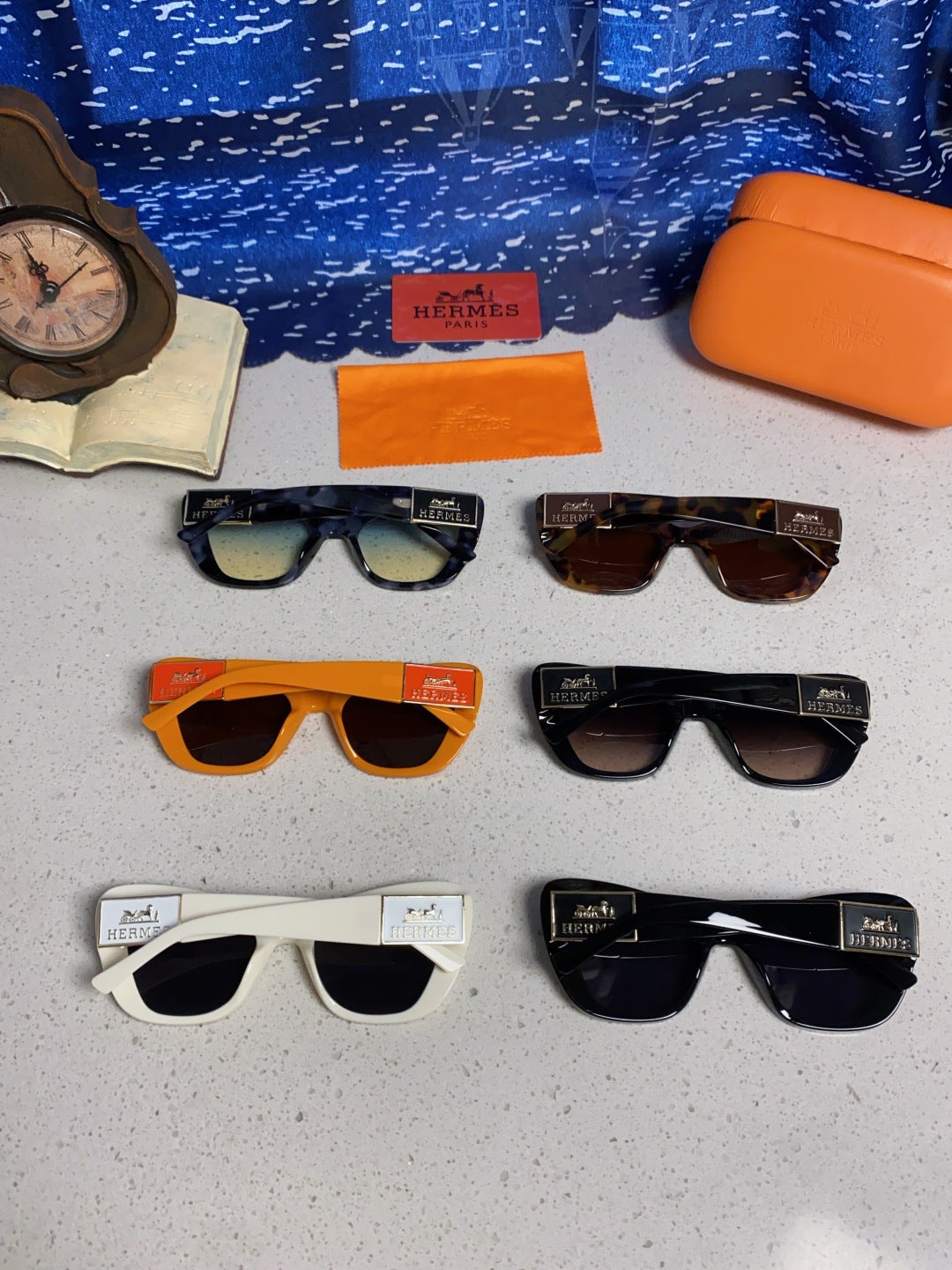 Hermès Cat-Eye Silver Lens Sunglasses for Men & Women - 488103 - detail image 11