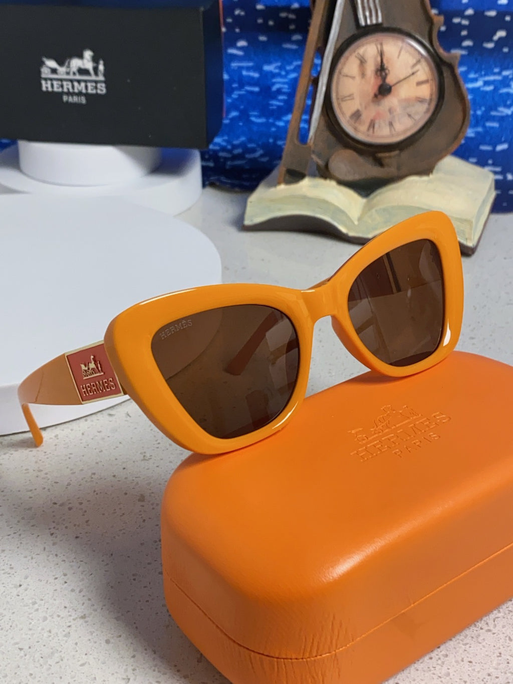 Hermès Cat-Eye Orange Lens Sunglasses for Men & Women - detail image 10