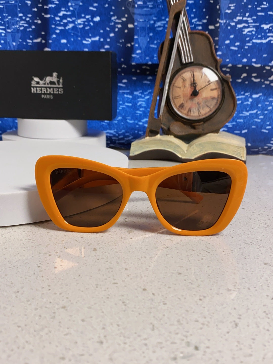 Hermès Cat-Eye Orange Lens Sunglasses for Men & Women - detail image 9