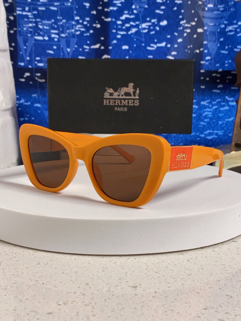 Hermès Cat-Eye Orange Lens Sunglasses for Men & Women