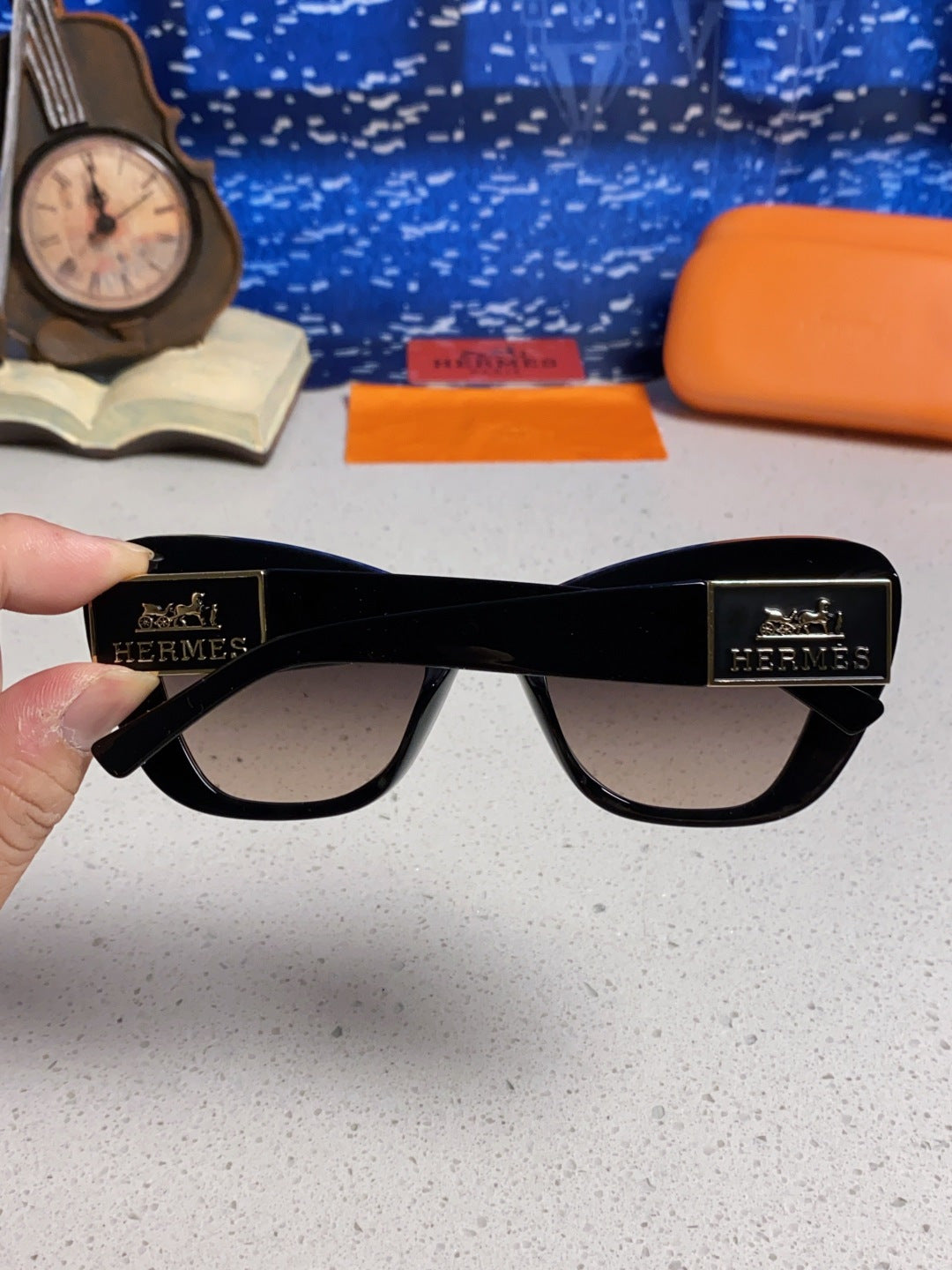 Hermès Cat-Eye Silver Lens Sunglasses for Men & Women - detail image 5