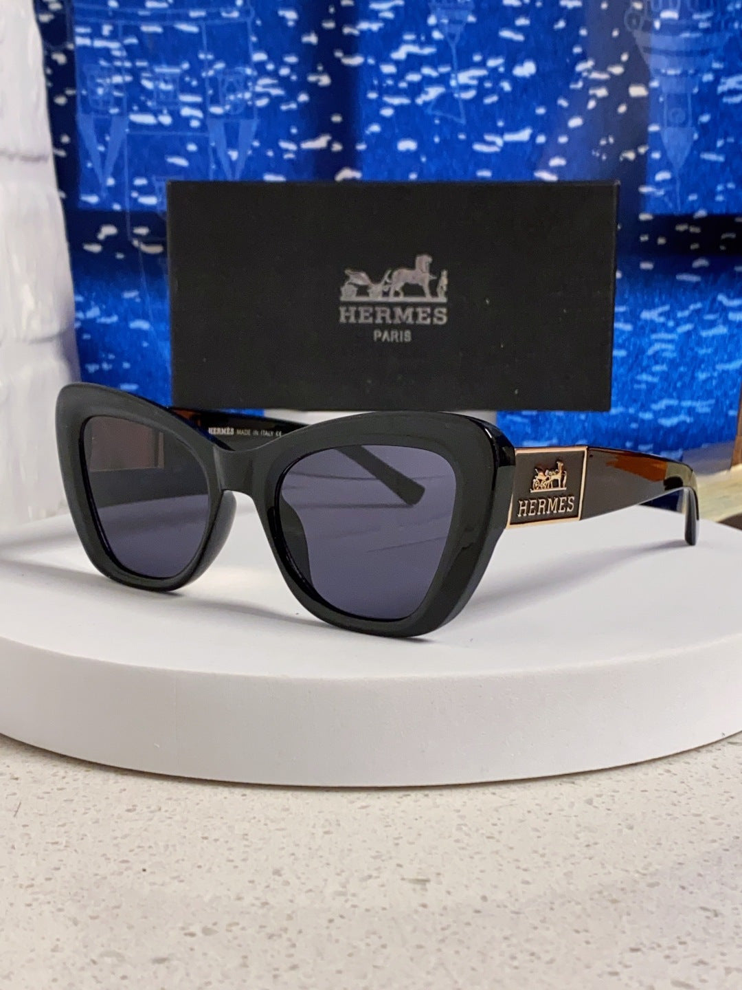 Hermès Cat-Eye Black Lens Sunglasses for Men & Women