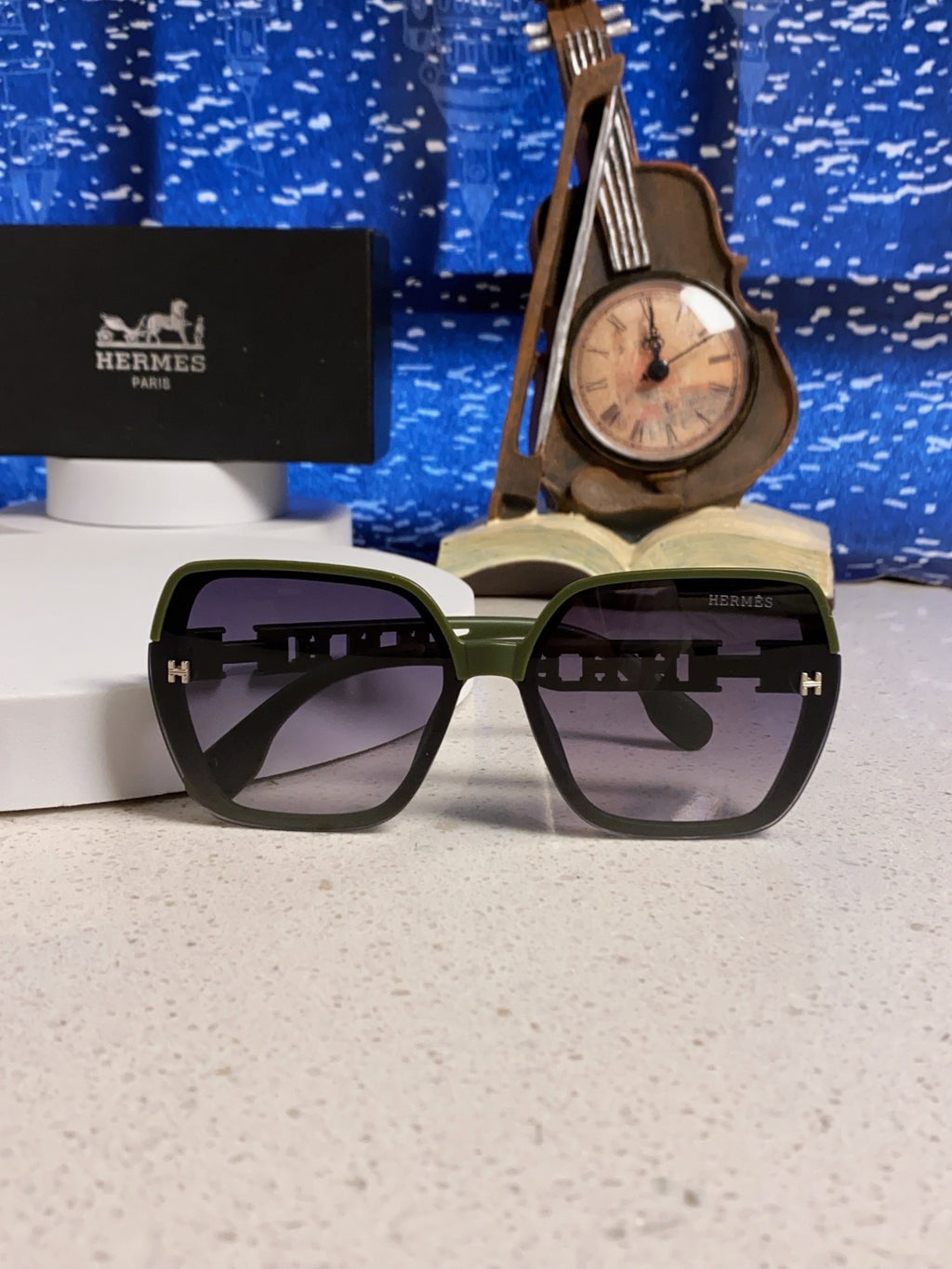 Hermès Polarized Round Silver Lens Sunglasses for Women - detail image 9