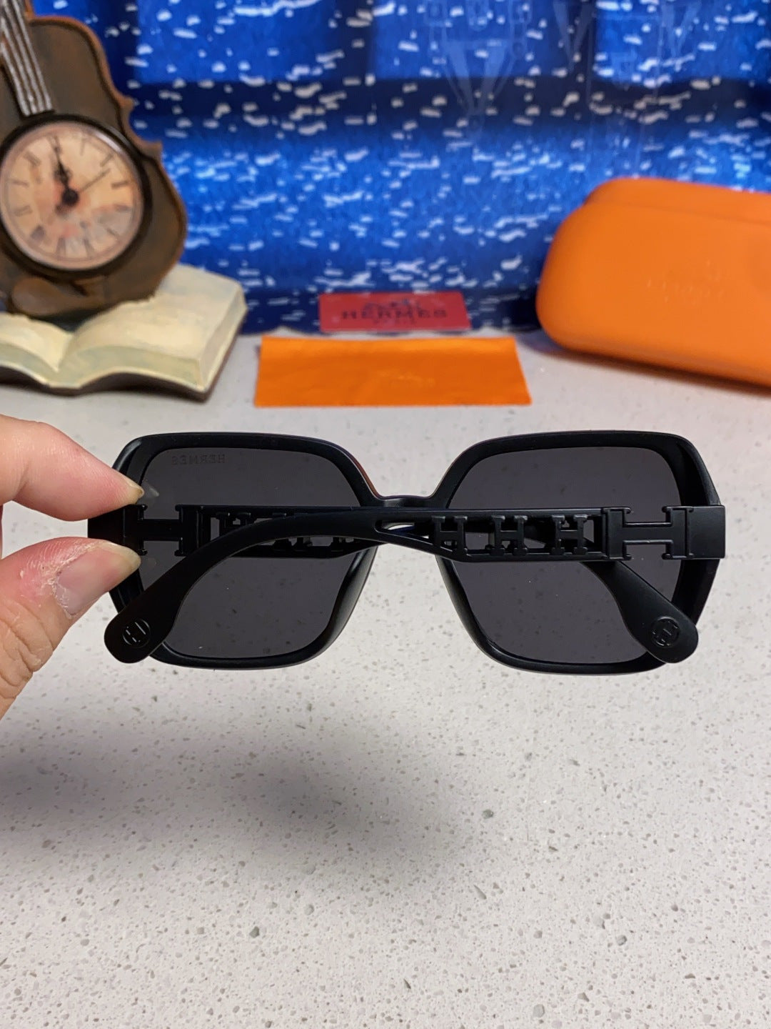Hermès Polarized Round Black Lens Sunglasses for Women - detail image 5