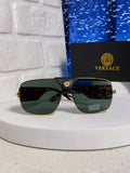 Versace Metal Square Black Lens Sunglasses for Men & Women - 358820