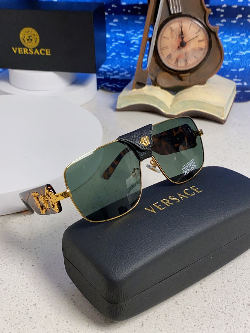Versace Metal Square Silver Lens Sunglasses for Men & Women - detail image 10